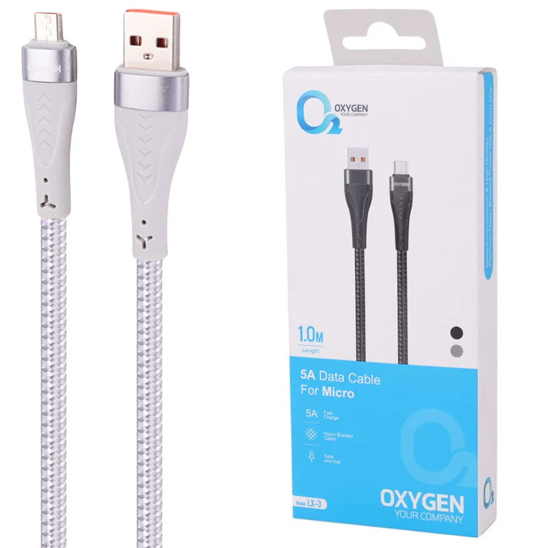 9 کابل Microusb فست شارژ 5 آمپر اکسیژن LX-3